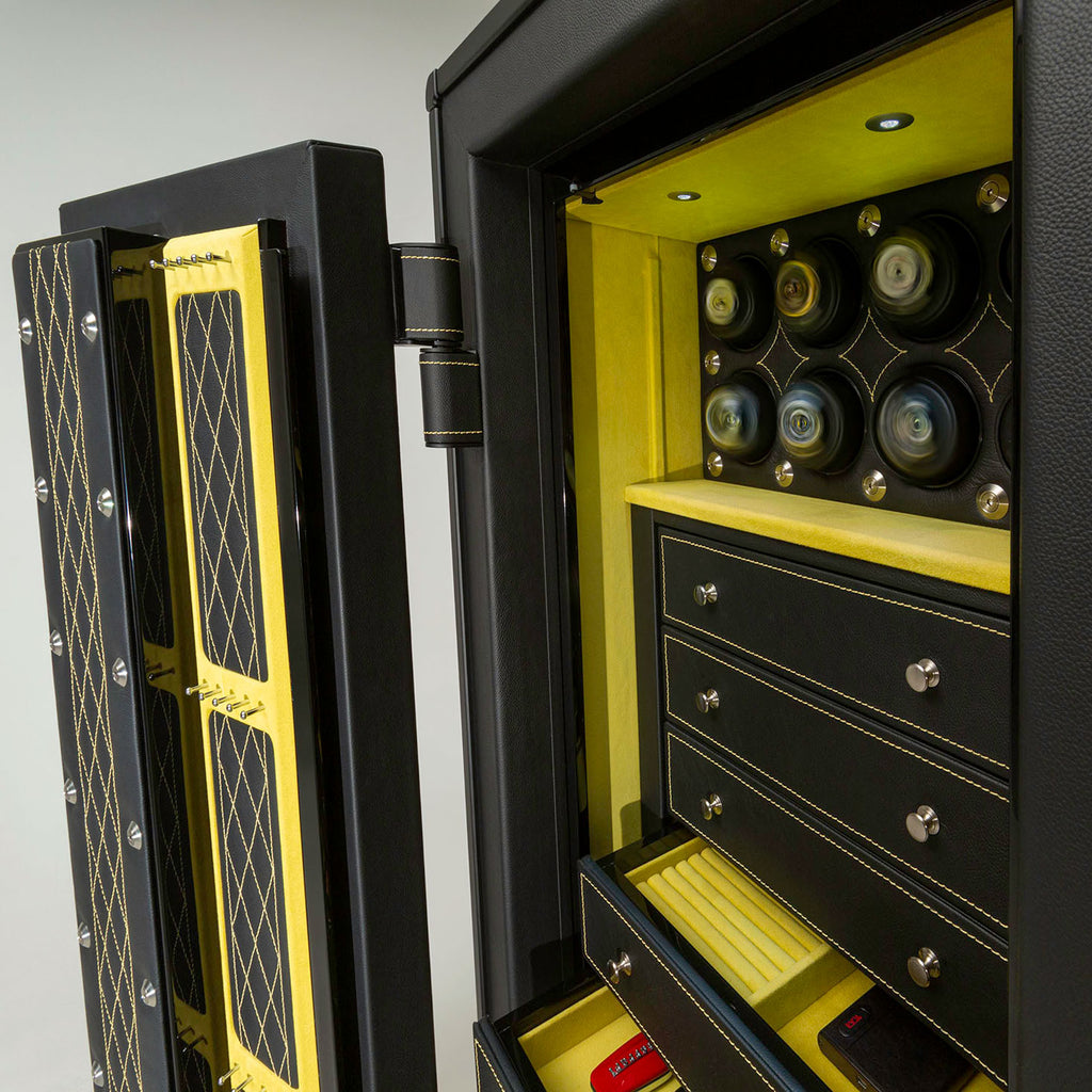 Watch Safe - Leather Wrapped Man Safe 6018